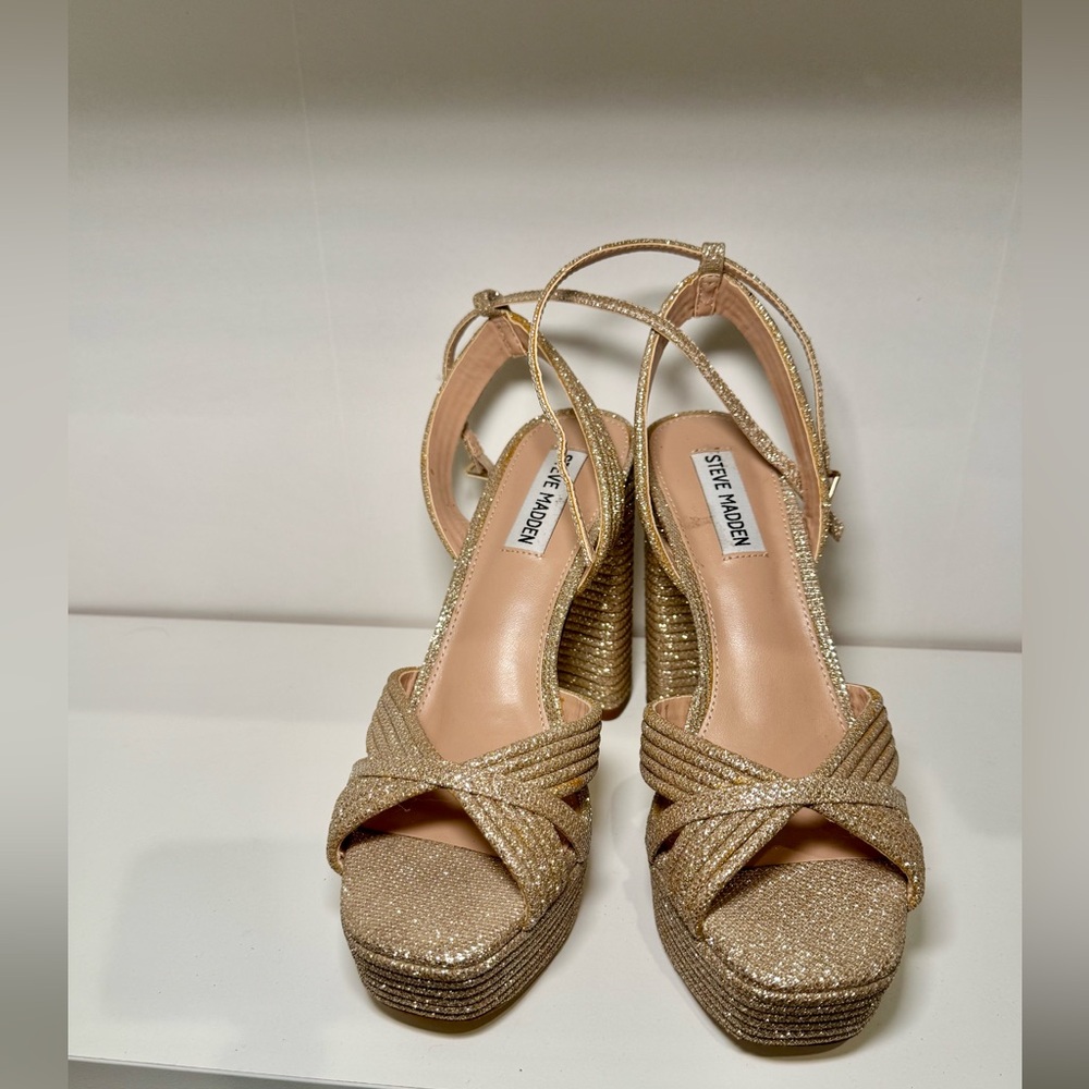 Steve Madden Glittering Gold Platform Heels
